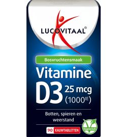 Lucovitaal Lucovitaal D3 25mcg (1000IE) Vitamine Vega -kauwtablet