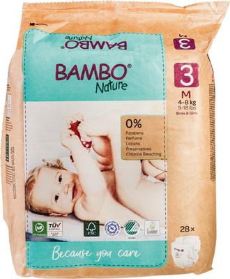 Bambo Nature Luiers 3 (4-8kg) (28st) 28st
