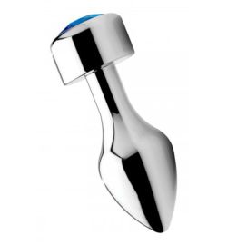 Booty Sparks Booty Sparks Aluminum Buttplug Met Blauw Kristal - Groot (1ST)