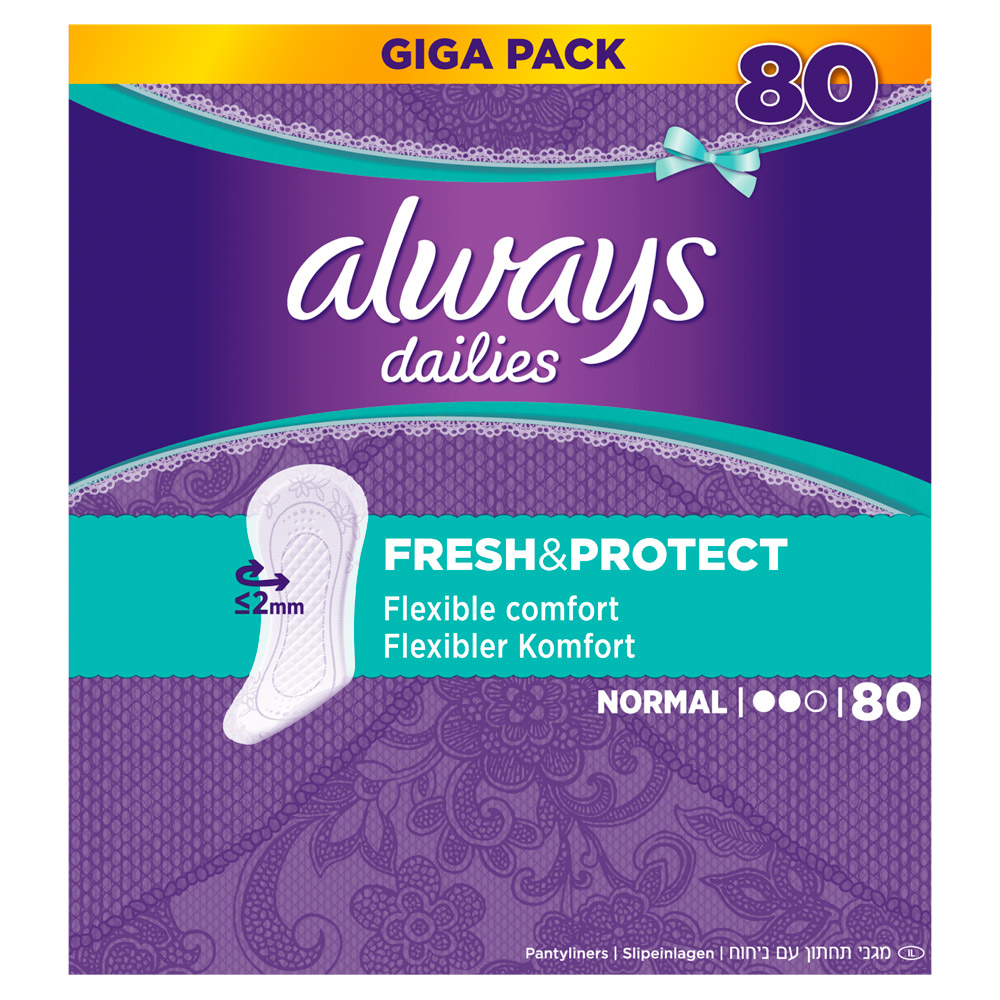 Always Inlegkruisjes Fresh en Protect Normaal 80stuks Always Inlegkruisjes Fresh en Protect Normaal 80stuks