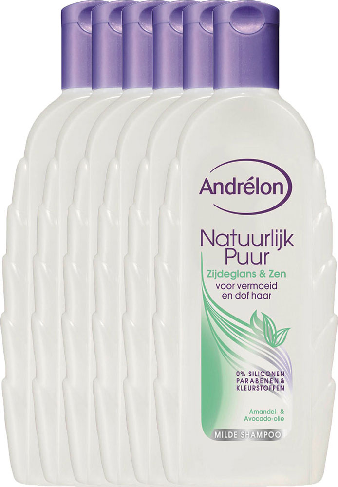Andrelon Shampoo Natuurlijk Puur Zijdeglans And Zen Voordeelverpakking 6x300ml
