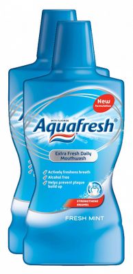 Aquafresh Mondwater Fresh Mint Voordeelverpakking 2x500ml