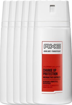 Axe Adrenaline Charge Up Deodorant Spray Anti-Transpirant Voordeelverpakking 6x150ml