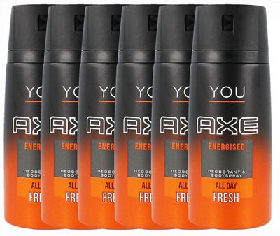 Axe Energised Deodorant Bodyspray Voordeelverpakking 6x150ml