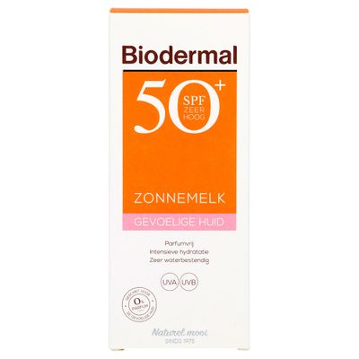 Biodermal Zonnemelk Gevoelige Huid Factor(spf)50+ 200ml