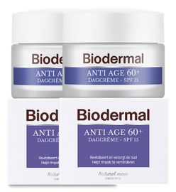 Biodermal Biodermal Dagcreme Anti Age 60+ Voordeelverpakking Biodermal Anti Aging 60+ Dagcreme Anti Rimpel Creme Huidveroudering Rimpels Voorkomen