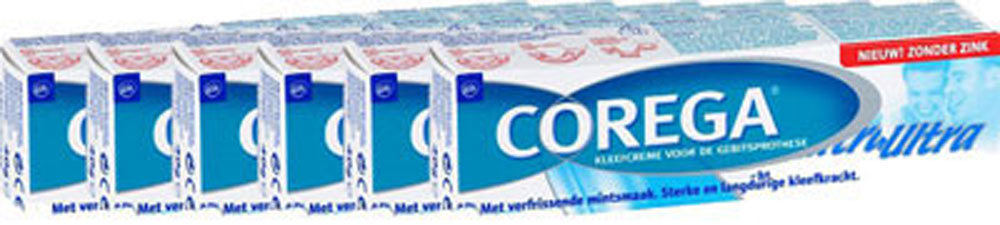 Corega Kleefcreme Ultra Voordeelverpakking 6x40gram Corega Kleefcreme Ultra Voordeelverpakking 6x40gram