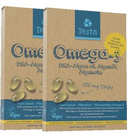 Testa Testa Omega 3 algenolie 250mg DHA vegan duo (2x 60vc)