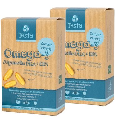 Testa Omega 3 algenolie - vegan omega-3 DHA + EPA duo (2x 45ca) 2x 45ca