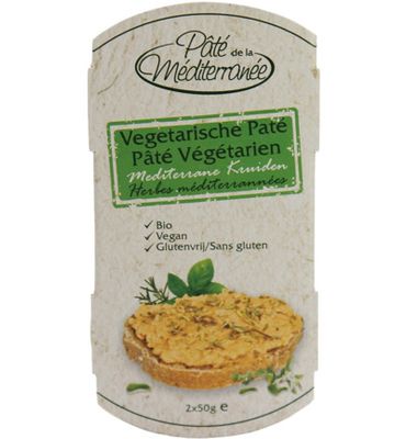 Pâté de la Méditerranée Vegetarische Paté Mediterrane Kruiden (2x50g) 2x50g