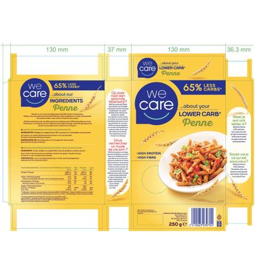 WeCare Lower carb pasta penne (250 gr) 250 gr