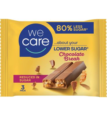 WeCare Less sugar reep chocolate break (3x21,5 gr) 3x21,5 gr