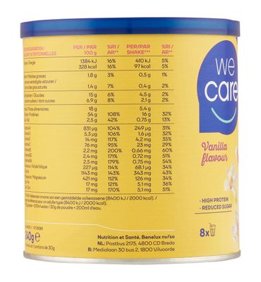 WeCare Lower carb shake vanilla (240 gr) 240 gr