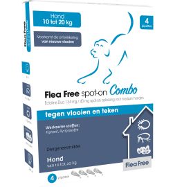 Flea Free Flea Free Spot-on Combo Hond 10-20 kg 4 pip. (4st)