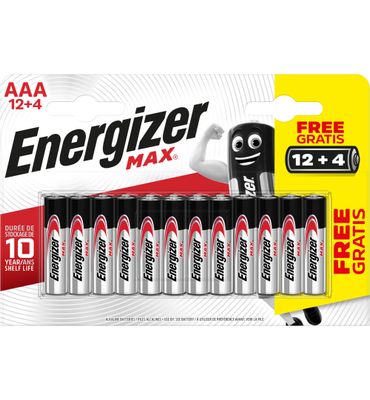 Energizer NEW MAX AAA/LR03/E92 - BP 12+4 (12+4st) 12+4st