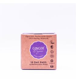Ginger Organic Ginger Organic Maandverband dag met vleugel (10st)