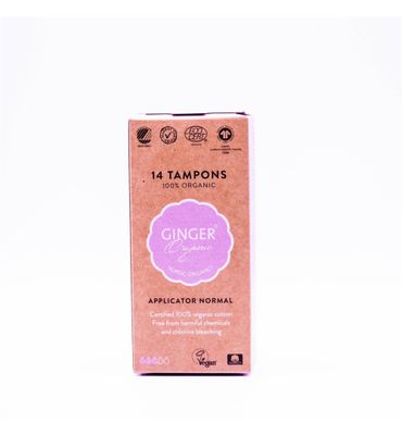 Ginger Organic Tampon normaal met applicator (14st) 14st