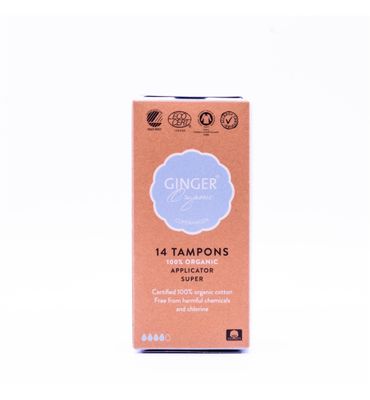 Ginger Organic Tampon super met applicator (14st) 14st