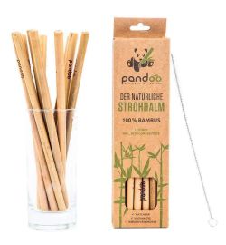 Pandoo Pandoo Herbruikbare Bamboe Rietjes (12st)