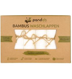 Pandoo Pandoo Bamboe Wasdoekjes Wit (6st)