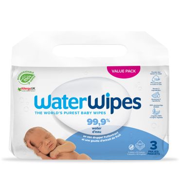 WaterWipes Babydoekjes 3-pak (180st) 180st