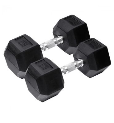 Orange Gym Hex Dumbbell Black - 8 kg ((Set van 2)) (Set van 2)