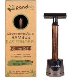 Pandoo Pandoo scheermes bamboo dun met houder (1st)