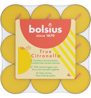 Bolsius True Citronella geurtheelichten 4 uur (9st) 9st