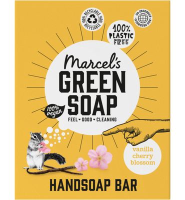 Marcel's Green Soap Handzeep Bar Vanille & Cherry Blossom (90g) 90g