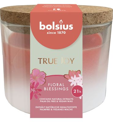 Bolsius True Joy geurglas met kurk 66/83 Floral Blessings (1 st.) 1 st.