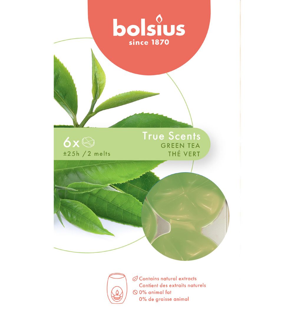 Bolsius Scents wax melts pack 6 Tea (6 st.)