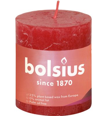 Bolsius Shine rustiekkaars 80/68 Delicate Red (1 st.) 1 st.