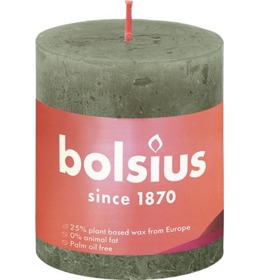 Bolsius Shine rustiekkaars 80/68 Fresh Olive (1 st.) 1 st.