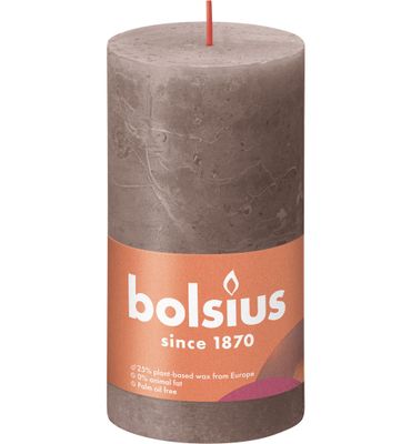 Bolsius Shine rustiek stompkaars 130/68 Rustic Taupe (1 st.) 1 st.