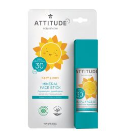 Attitude Sun Care Baby Attitude Sun Care Baby Zonnebrand stick gezicht en lippen spf30 parfum vrij (18,4gr)