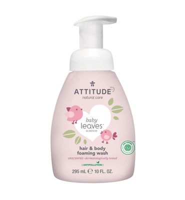 Attitude Baby Leaves 2in1 schuimende haar&body zeep parfum vrij (295ml) 295ml