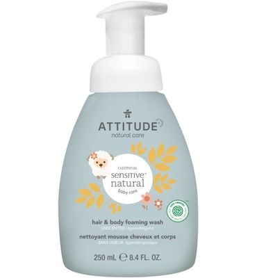 Attitude Sensitive Skin Baby Schuimende baby haar & body wash (250ml) 250ml