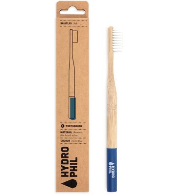 Hydrophil Tandenborstel donker blauw extra-soft gemaakt van bamboe met (1st) 1st