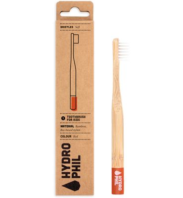 Hydrophil Tandenborstel rood kids extra-soft gemaakt van bamboe met bo (1st) 1st