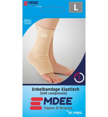 Emdee Elastic support enkel maat L huidskleur (1st) 1st