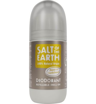 Salt Of The Earth Natural Deodorant Roll On, Amber & Sandalwood (75ml) 75ml
