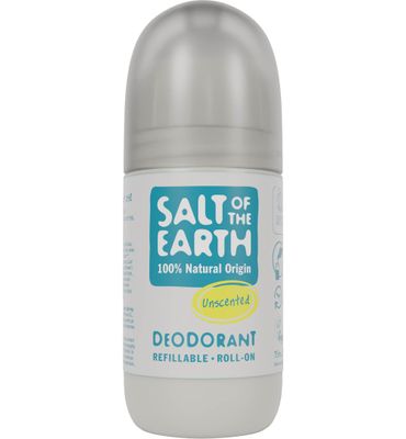 Salt Of The Earth Natural Deodorant Roll On, Unscented, Parfumvrij (75ml) 75ml