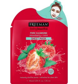 Freeman Freeman Sheet Mask Pore Cleansing Strawberry + Mint (25ml)