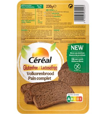 Céréal Volkorenbrood - Gluten- & Lactosefree (230 gr) 230 gr