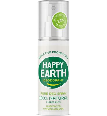 Happy Earth Pure deodorant spray unscented (100ml) 100ml