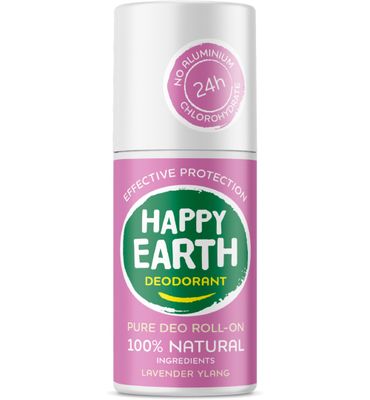 Happy Earth Pure deodorant roll-on lavender ylang (75ml) 75ml