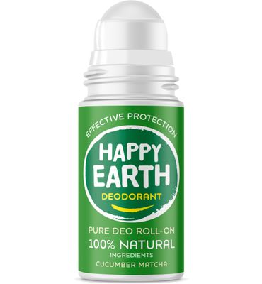 Happy Earth Pure deodorant roll-on cucumber matcha (75ml) 75ml