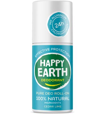 Happy Earth Pure deodorant roll-on cedar lime (75ml) 75ml
