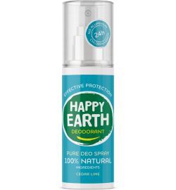 Happy Earth Happy Earth Pure deodorant spray cedar lime (100ml)