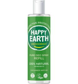 Happy Earth Happy Earth Pure deodorant spray cucumber matcha refill (300ml)